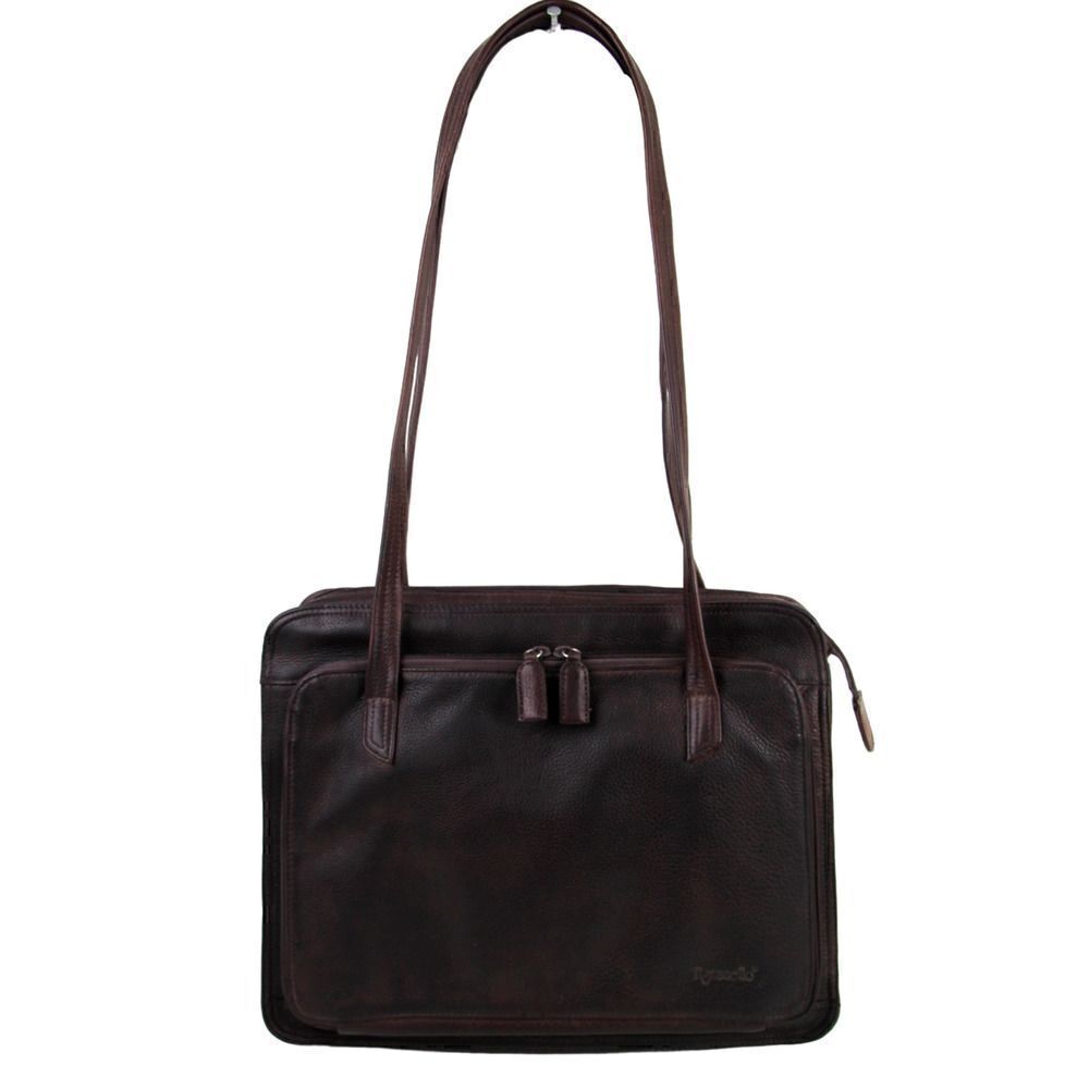 TIGNANELLO BROWN GENUINE LEATHER SHOULDER BAG BUSINESS TOTE HANDBAG HOBO PURSE